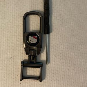 Hello Kitty Key Fob Keychain in Metal NWT
